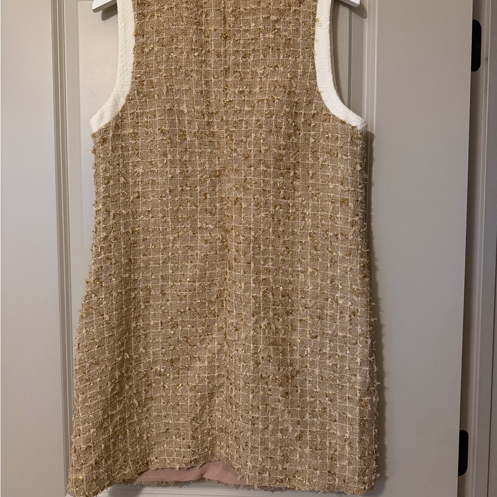 Endless Rose Tan Tweed Mini Dress